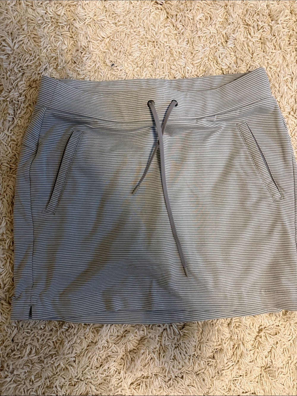 Athleta Gray Striped Waistband Skort